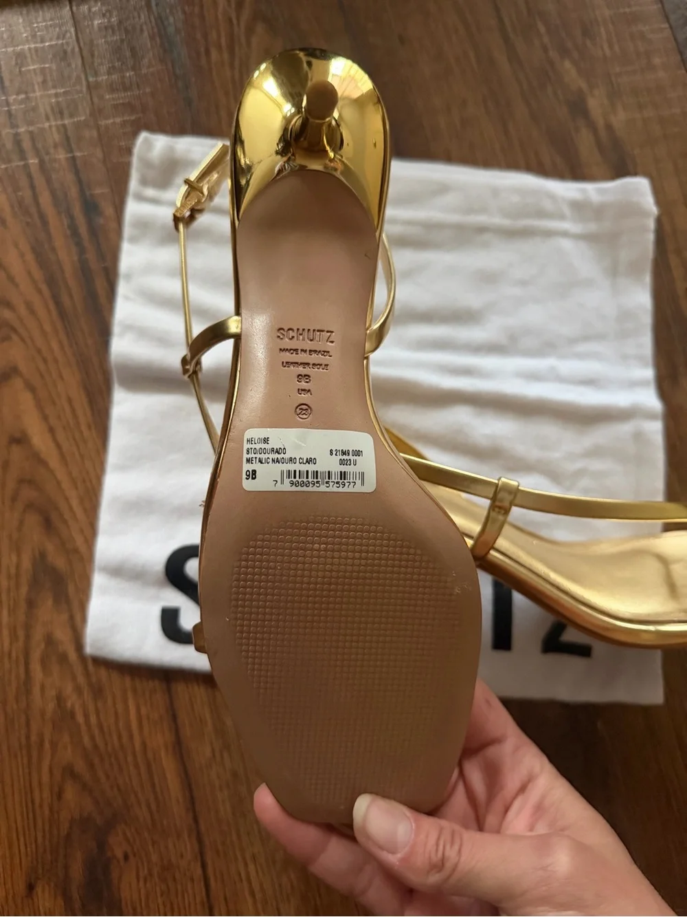 SCHUTZ Heloise Sandals Gold Metallic size 9